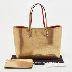 Christian Louboutin Gold Cork and Rubber East-West Cabata Tote