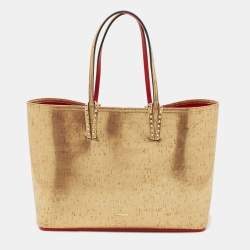 Christian Louboutin Gold Cork and Rubber East-West Cabata Tote