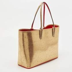 Christian Louboutin Gold Cork and Rubber East-West Cabata Tote
