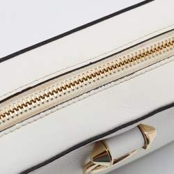 Christian Louboutin White/Red Leather Mini Rubylou Crossbody Bag 
