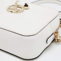 Christian Louboutin White/Red Leather Mini Rubylou Crossbody Bag 