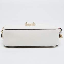 Christian Louboutin White/Red Leather Mini Rubylou Crossbody Bag 