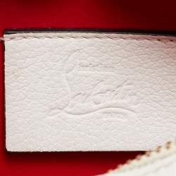 Christian Louboutin White/Red Leather Mini Rubylou Crossbody Bag 
