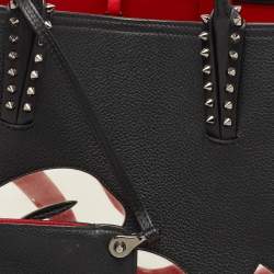 Christian Louboutin Black Leather and PVC East-West Cabata Tote