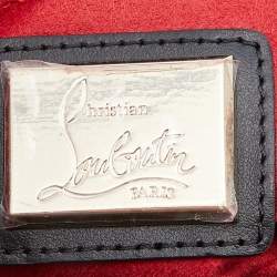 Christian Louboutin Black Leather and Suede Triloubi Embellished Chain Bag