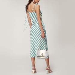 Christian Louboutin Grey/Yellow Python Small Sweet Charity Chain Bag