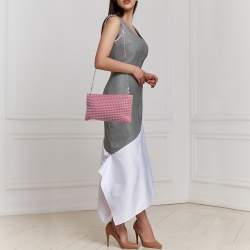 Christian Louboutin Pink Leather Studded Kios Zip Crossbody Bag