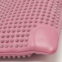 Christian Louboutin Pink Leather Studded Kios Zip Crossbody Bag
