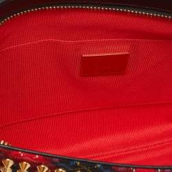 Christian Louboutin Multicolor Wool and Leather Loubiposh Spiked Chain Clutch