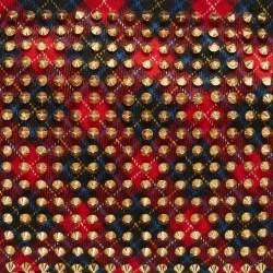 Christian Louboutin Multicolor Wool and Leather Loubiposh Spiked Chain Clutch