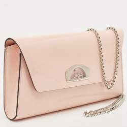 Christian Louboutin Pink Patent Leather Vero Dodat Chain Clutch