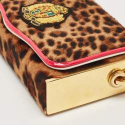 Christian Louboutin Multicolor Leopard Calfhair and Leather Small Carrie Ecusson Crossbody Bag