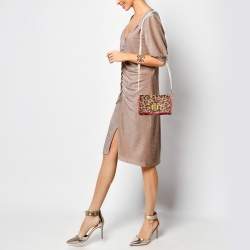Christian Louboutin Multicolor Leopard Calfhair and Leather Small Carrie Ecusson Crossbody Bag