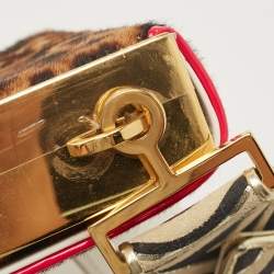 Christian Louboutin Multicolor Leopard Calfhair and Leather Small Carrie Ecusson Crossbody Bag