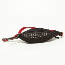Christian Louboutin Black Nylon and Leather Spike Studded Belt Bag