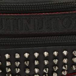 Christian Louboutin Black Nylon and Leather Spike Studded Belt Bag