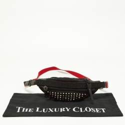 Christian Louboutin Black Nylon and Leather Spike Studded Belt Bag