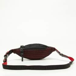 Christian Louboutin Black Nylon and Leather Spike Studded Belt Bag