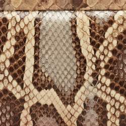 Christian Louboutin Multicolor Python Crystals Embellished Lock Frame Clutch