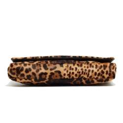 Christian Louboutin Beige/Black Leopard Print Calfhir Flap Clutch