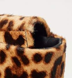 Christian Louboutin Beige/Black Leopard Print Calfhir Flap Clutch