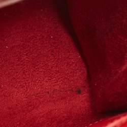 Christian Louboutin Black/Red Leopard Print Patent and Leather Nano Paloma Tote