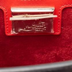 Christian Louboutin Black/Red Leopard Print Patent and Leather Nano Paloma Tote