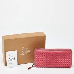 Christian Louboutin Pink Leather Panettone Continental Wallet