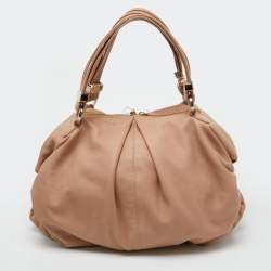 Christian Louboutin Beige Leather Zip Satchel