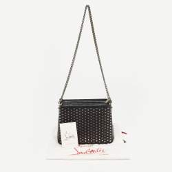 Christian Louboutin Black Leather Triloubi Chain Shoulder Bag