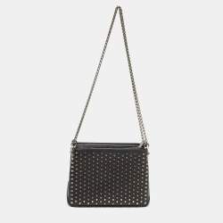 Christian Louboutin Black Leather Triloubi Chain Shoulder Bag