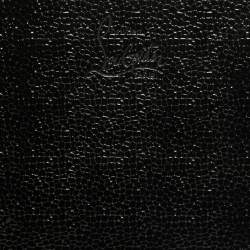 Christian Louboutin Black Crackled Patent Leather Zip Around Continental Wallet