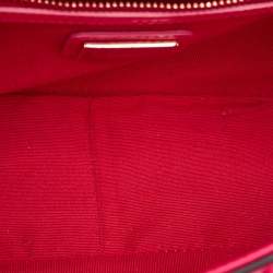 Pre Owned Christian Louboutin Neon Pink Matte and Patent Leather Sweet Charity Shoulder Bag