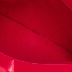 Pre Owned Christian Louboutin Neon Pink Matte and Patent Leather Sweet Charity Shoulder Bag