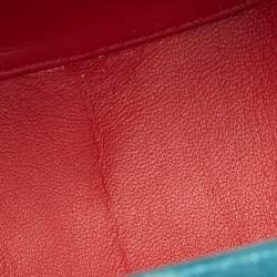 Christian Louboutin Teal Suede Crystals Embellished Mina Chain Clutch