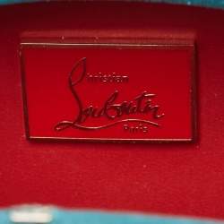 Christian Louboutin Teal Suede Crystals Embellished Mina Chain Clutch