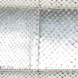 Christian Louboutin Silver Python Marquise Spiked Clutch