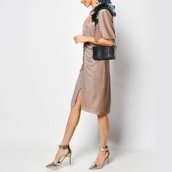 Christian Louboutin Black Watersnake Leather Flap Embellished Chain Bag