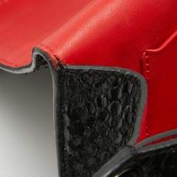Christian Louboutin Black Watersnake Leather Flap Embellished Chain Bag