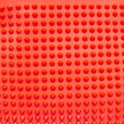 Pre Owned Christian Louboutin Neon Coral Orange Patent Leather Loubiposh Spike Chain Clutch