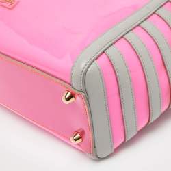 Christian Louboutin Pink/Grey PVC and Leather Stripe Tote