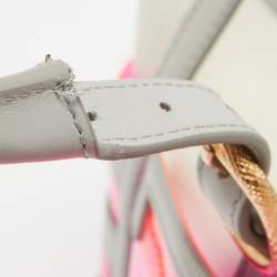 Christian Louboutin Pink/Grey PVC and Leather Stripe Tote