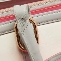 Christian Louboutin Pink/Grey PVC and Leather Stripe Tote