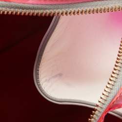 Christian Louboutin Pink/Grey PVC and Leather Stripe Tote
