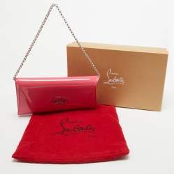 Christian Louboutin Pink Patent Leather Vero Dodat Chain Clutch