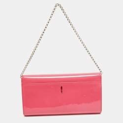 Christian Louboutin Pink Patent Leather Vero Dodat Chain Clutch