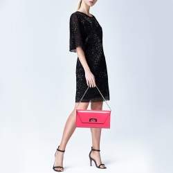 Christian Louboutin Pink Patent Leather Vero Dodat Chain Clutch