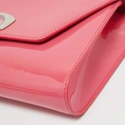 Christian Louboutin Pink Patent Leather Vero Dodat Chain Clutch