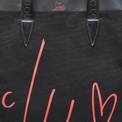 Christian Louboutin Black/Red Canvas Cabalace Tote