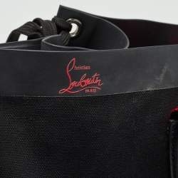 Christian Louboutin Black/Red Canvas Cabalace Tote